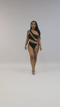 Load and play video in Gallery viewer, &quot;Persuasive&quot; One Shoulder Mesh Contrast Bodysuit.
