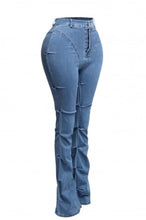 Load image into Gallery viewer, &quot;Sweet Just Like Honey&quot; Plus Size Pinched Bell Bottom Denim Pants.
