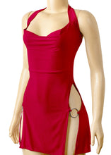Load image into Gallery viewer, &quot;Got Your Attention&quot; Sleeveless Halter Font Slits Mini Dress.

