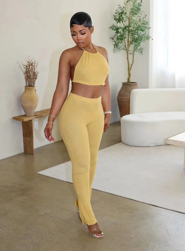 "Island Girl" Crop Top & Pants Set.