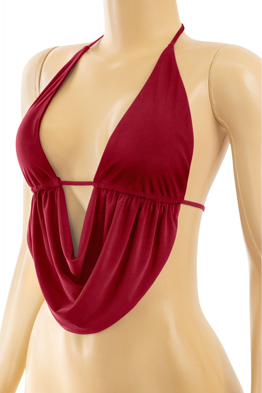 "She's For Keeps" Halter Cowl Neck Open Back Top.