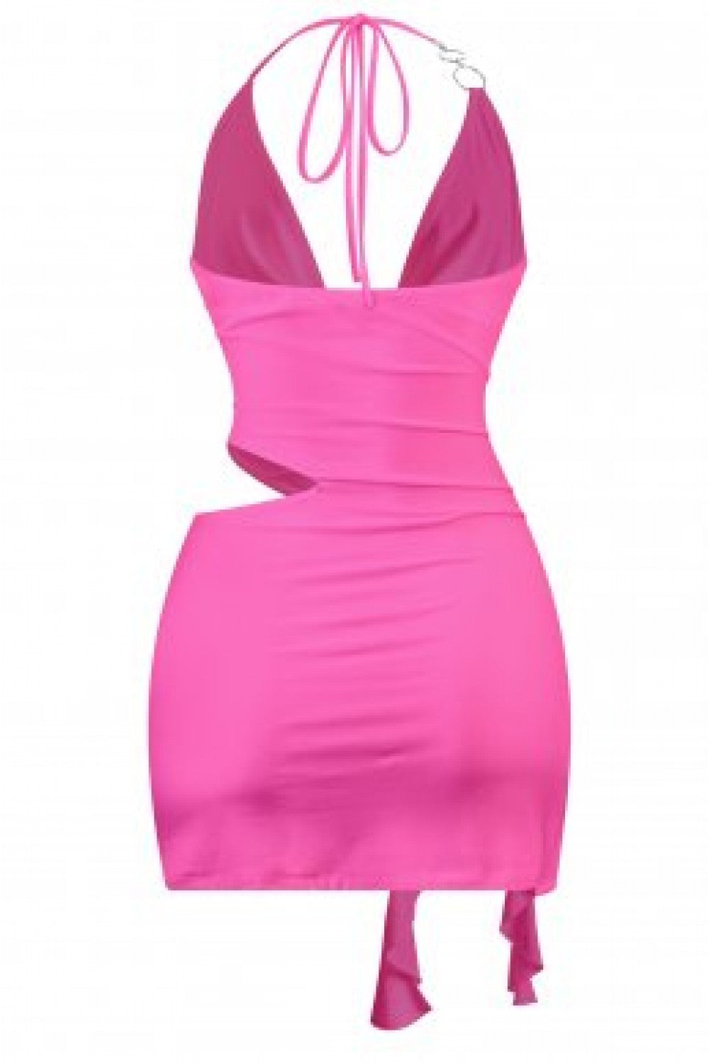 "Happy Days" Sleeveless Halter Front Slit Mini Dress. 