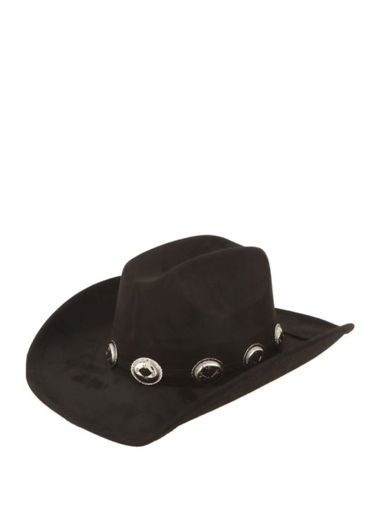 Cowgirl Hat With Metal Circle Accent.