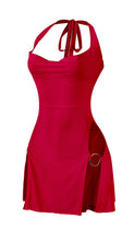 Load image into Gallery viewer, &quot;Got Your Attention&quot; Sleeveless Halter Font Slits Mini Dress.
