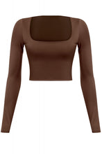 Load image into Gallery viewer, &quot;Cozy Season&quot; Long Sleeve Square Neck Basic Crop Top.
