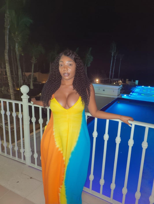 "Sunrise" Flowy Jumpsuit With Pockets.