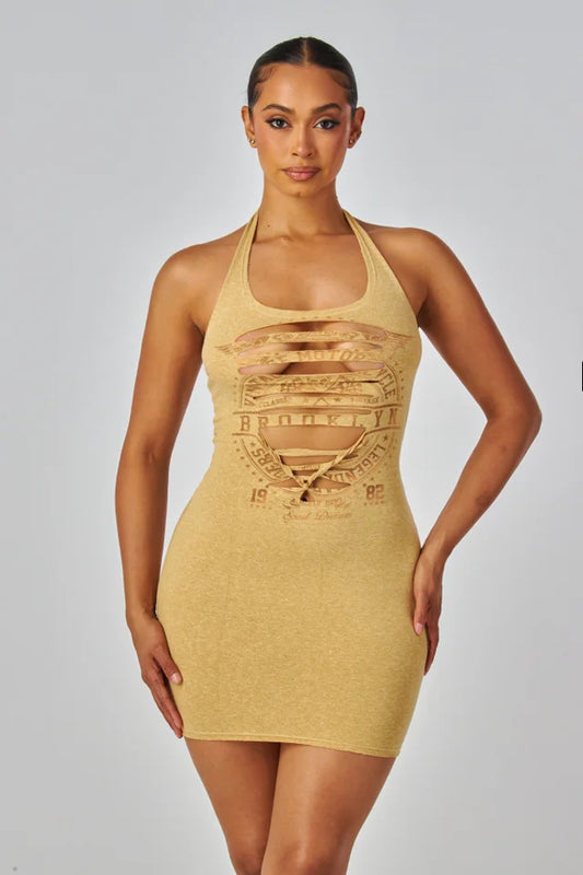 "After Hours" Halter Neck Mini Dress.