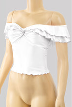 Load image into Gallery viewer, &quot;Falling In Love&quot; Off Shoulder Front Twist Ruffled Top.
