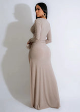 Load image into Gallery viewer, &quot;Sparkle Like A Diamond&quot; Long Sleeve Cowl Neck Bodysuit &amp; Slit Skirt Set
