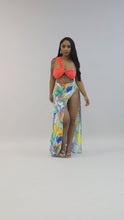 Load and play video in Gallery viewer, &quot;Paradise Found&quot; One Shoulder Crop Top &amp; High Waisted Maxi Skirt Set.

