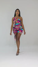 Load and play video in Gallery viewer, &quot;Back In Paradise&quot; One Shoulder Side Ruched Mini Dress.
