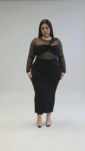 Load and play video in Gallery viewer, “Miss me yet?” Plus Size Round Neckline Sheer Midi Dress.
