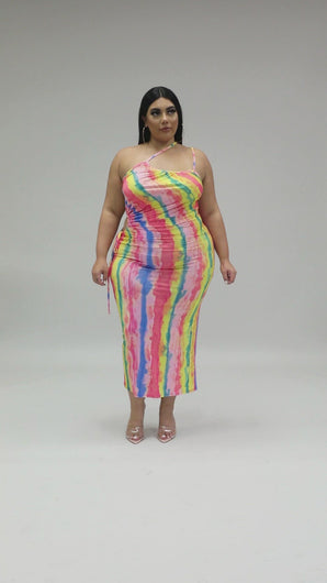 "Banking On Me" Plus Size Side Cutout Midi Dress.