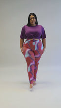 Load and play video in Gallery viewer, &quot;Blow A Bag&quot; Plus Size Top &amp; Printed Leggings Set.

