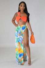 Load image into Gallery viewer, &quot;Paradise Found&quot; One Shoulder Crop Top &amp; High Waisted Maxi Skirt Set.
