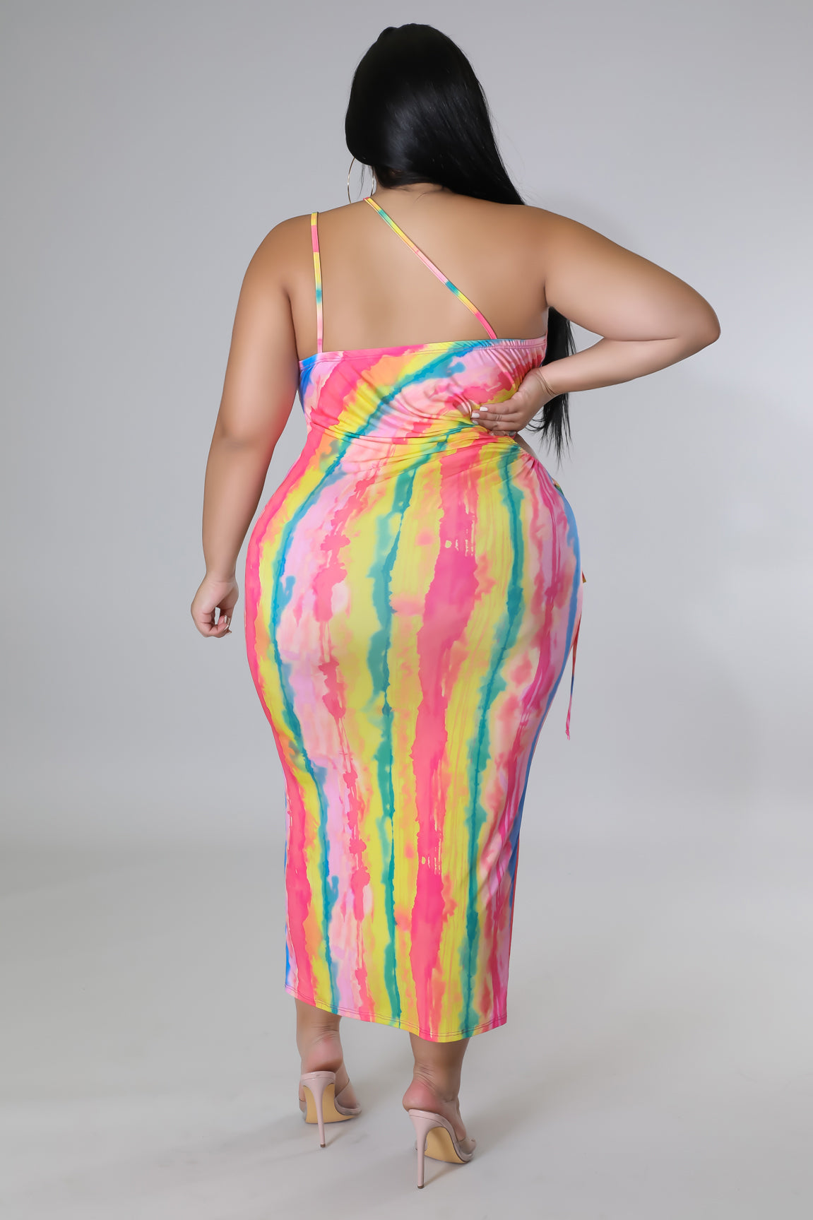 "Banking On Me" Plus Size Side Cutout Midi Dress.