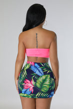 Load image into Gallery viewer, &quot;Happy Girl Summer&quot; Multi-Way Top &amp; High Waisted Mini Skirt Set.
