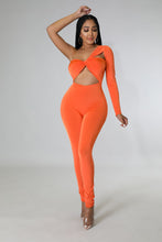 Load image into Gallery viewer, &quot;It&#39;s A Vibe&quot; One Shoulder Bra Loop Top Jumpsuit.
