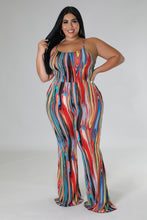 Load image into Gallery viewer, &quot;Proceed With Caution&quot; Plus Size Printed Strap Shoulder Jumpsuit.
