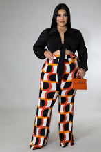 Load image into Gallery viewer, &quot;Disco Queen&quot; Plus Size Tie Front Blouse &amp; Pants Set.
