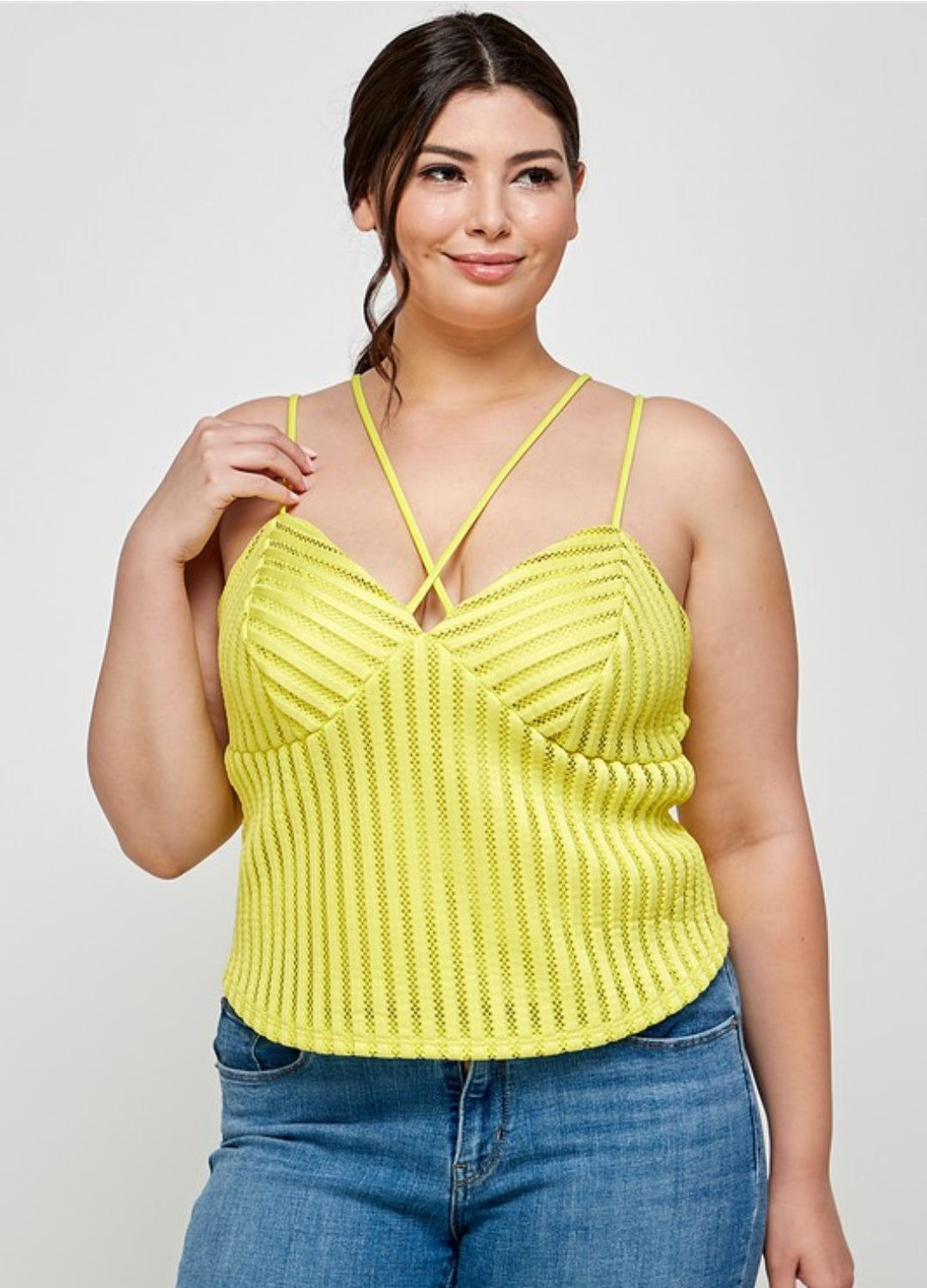 "Good Girl" Plus Size Strappy Cami Top.