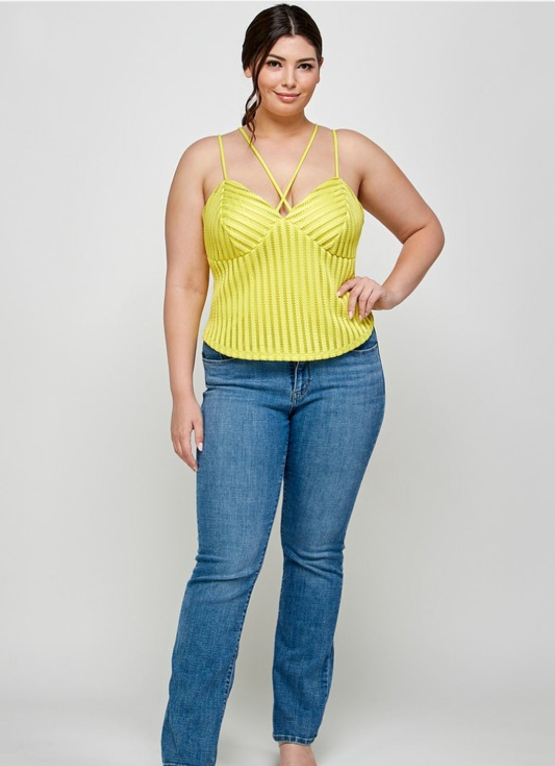 "Good Girl" Plus Size Strappy Cami Top.