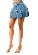 Load image into Gallery viewer, &quot;Throw It Back&quot; Denim Tennis Skirt.
