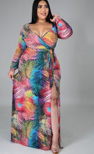 Load image into Gallery viewer, Floral Fantasy” Firework &amp; Floral Print Plus Size Maxi Dress. 
